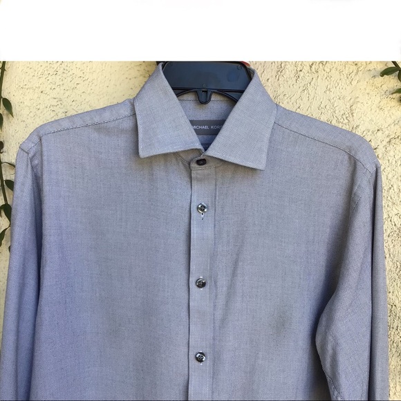Michael Kors Slim Fit Long Sleeve Button Down Shirt Size M 15.5  32-33 - Picture 3 of 11